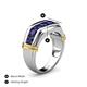 5 - Brad Round Blue Sapphire 7 Stone Men Wedding Ring