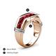 5 - Brad Round Ruby 7 Stone Men Wedding Ring