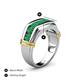 5 - Brad Round Emerald 7 Stone Men Wedding Ring