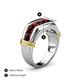 5 - Brad Round Red Garnet 7 Stone Men Wedding Ring