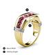 5 - Brad Round Pink Tourmaline 7 Stone Men Wedding Ring