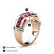 5 - Brad Round Pink Tourmaline 7 Stone Men Wedding Ring