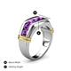 5 - Brad Round Amethyst 7 Stone Men Wedding Ring