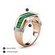 5 - Brad Round Emerald 7 Stone Men Wedding Ring