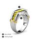 5 - Brad Round Yellow Sapphire 7 Stone Men Wedding Ring