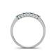 4 - Erica 2.50 mm Princess Cut Blue and White Diamond 7 Stone Wedding Band 