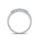 4 - Erica 2.50 mm Princess Cut Blue Topaz and Diamond 7 Stone Wedding Band 
