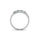 4 - Erica 2.00 mm Princess Cut Blue and White Diamond 7 Stone Wedding Band 