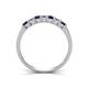 4 - Erica 3.00 mm Princess Cut Blue Sapphire and Diamond 7 Stone Wedding Band 