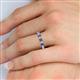 5 - Erica 3.00 mm Princess Cut Iolite and Diamond 7 Stone Wedding Band 