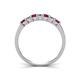 4 - Erica 3.00 mm Princess Cut Ruby and Diamond 7 Stone Wedding Band 