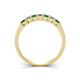 4 - Erica 3.00 mm Princess Cut Green Garnet and Diamond 7 Stone Wedding Band 