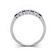 4 - Erica 3.00 mm Princess Cut Amethyst and Diamond 7 Stone Wedding Band 