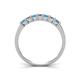 4 - Erica 3.00 mm Princess Cut Blue Topaz and Diamond 7 Stone Wedding Band 