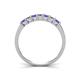 4 - Erica 3.00 mm Princess Cut Tanzanite and Diamond 7 Stone Wedding Band 