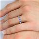 5 - Erica 3.00 mm Princess Cut Tanzanite and Diamond 7 Stone Wedding Band 