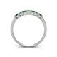 4 - Erica 3.00 mm Princess Cut Green Garnet and Diamond 7 Stone Wedding Band 