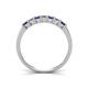 4 - Erica 3.00 mm Princess Cut Iolite and Diamond 7 Stone Wedding Band 