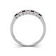 4 - Erica 3.00 mm Princess Cut Red Garnet and Diamond 7 Stone Wedding Band 