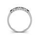 4 - Erica 3.00 mm Princess Cut Black and White Diamond 7 Stone Wedding Band 