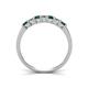 4 - Erica 3.00 mm Princess Cut London Blue Topaz and Diamond 7 Stone Wedding Band 