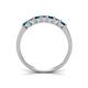 4 - Erica 3.00 mm Princess Cut Blue and White Diamond 7 Stone Wedding Band 