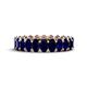 1 - Amelia 5x3 mm Oval Shape Blue Sapphire Side Gallery Work Eternity Band 