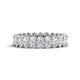 1 - Amelia 5x3 mm Oval Shape White Sapphire Side Gallery Work Eternity Band 