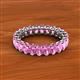 3 - Amelia 5x3 mm Oval Shape Pink Sapphire Side Gallery Work Eternity Band 