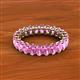 3 - Amelia 5x3 mm Oval Shape Pink Sapphire Side Gallery Work Eternity Band 