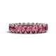 1 - Amelia 5x3 mm Oval Shape Pink Tourmaline Side Gallery Work Eternity Band 