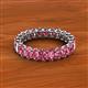 3 - Amelia 5x3 mm Oval Shape Pink Tourmaline Side Gallery Work Eternity Band 