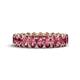 1 - Amelia 5x3 mm Oval Shape Pink Tourmaline Side Gallery Work Eternity Band 