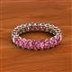 3 - Amelia 5x3 mm Oval Shape Pink Tourmaline Side Gallery Work Eternity Band 