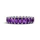 1 - Amelia 5x3 mm Oval Shape Amethyst Side Gallery Work Eternity Band 