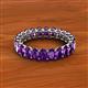 3 - Amelia 5x3 mm Oval Shape Amethyst Side Gallery Work Eternity Band 