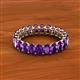 3 - Amelia 5x3 mm Oval Shape Amethyst Side Gallery Work Eternity Band 