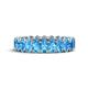 1 - Amelia 5x3 mm Oval Shape Blue Topaz Side Gallery Work Eternity Band 