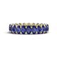 1 - Amelia 5x3 mm Oval Shape Iolite Side Gallery Work Eternity Band 