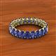 3 - Amelia 5x3 mm Oval Shape Iolite Side Gallery Work Eternity Band 