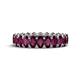 1 - Amelia 5x3 mm Oval Shape Rhodolite Garnet Side Gallery Work Eternity Band 