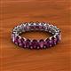 3 - Amelia 5x3 mm Oval Shape Rhodolite Garnet Side Gallery Work Eternity Band 