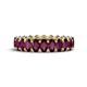 1 - Amelia 5x3 mm Oval Shape Rhodolite Garnet Side Gallery Work Eternity Band 