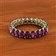 3 - Amelia 5x3 mm Oval Shape Rhodolite Garnet Side Gallery Work Eternity Band 