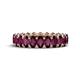 1 - Amelia 5x3 mm Oval Shape Rhodolite Garnet Side Gallery Work Eternity Band 