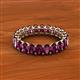 3 - Amelia 5x3 mm Oval Shape Rhodolite Garnet Side Gallery Work Eternity Band 
