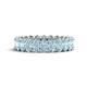 1 - Amelia 5x3 mm Oval Shape Aquamarine Side Gallery Work Eternity Band 