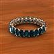 3 - Amelia 5x3 mm Oval Shape London Blue Topaz Side Gallery Work Eternity Band 