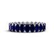 1 - Amelia 5x3 mm Oval Shape Blue Sapphire Side Gallery Work Eternity Band 