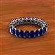 3 - Amelia 5x3 mm Oval Shape Blue Sapphire Side Gallery Work Eternity Band 